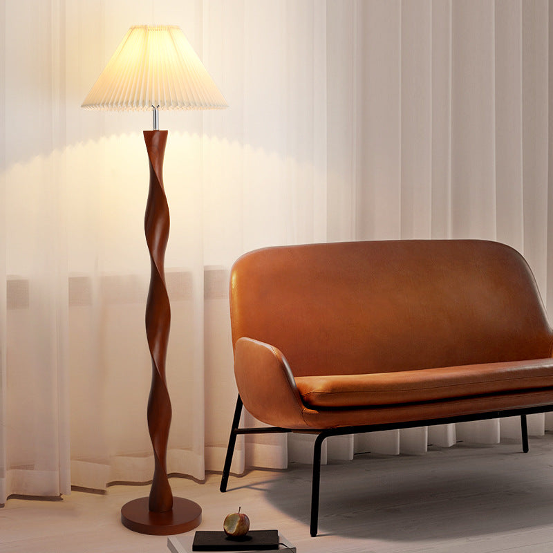 Lampe de Sol en Noyer Japonais - Design Contemporain et Élégant