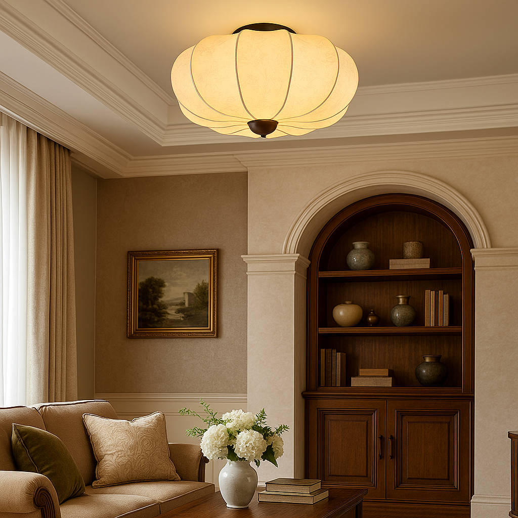 Lampe de Plafond Médiévale en Soie - Élégante et Accueillante pour Votre Intérieur