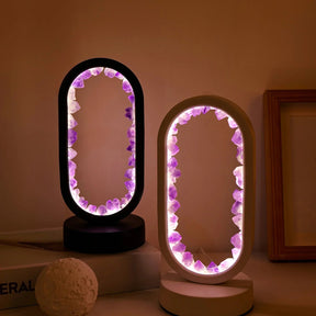 Lampe en Améthyste Naturelle - Lueur Apaisante pour Espaces Tranquilles