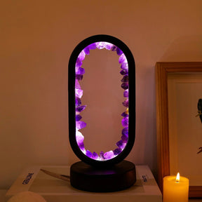 Lampe en Améthyste Naturelle - Lueur Apaisante pour Espaces Tranquilles