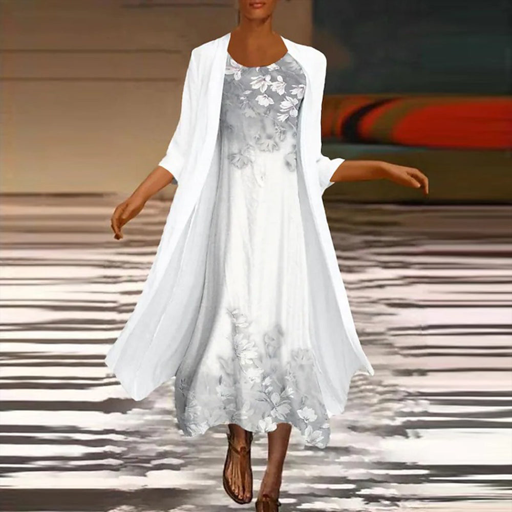 Robe Longue Élégante avec Blazer - Style Chic et Confort Optimal