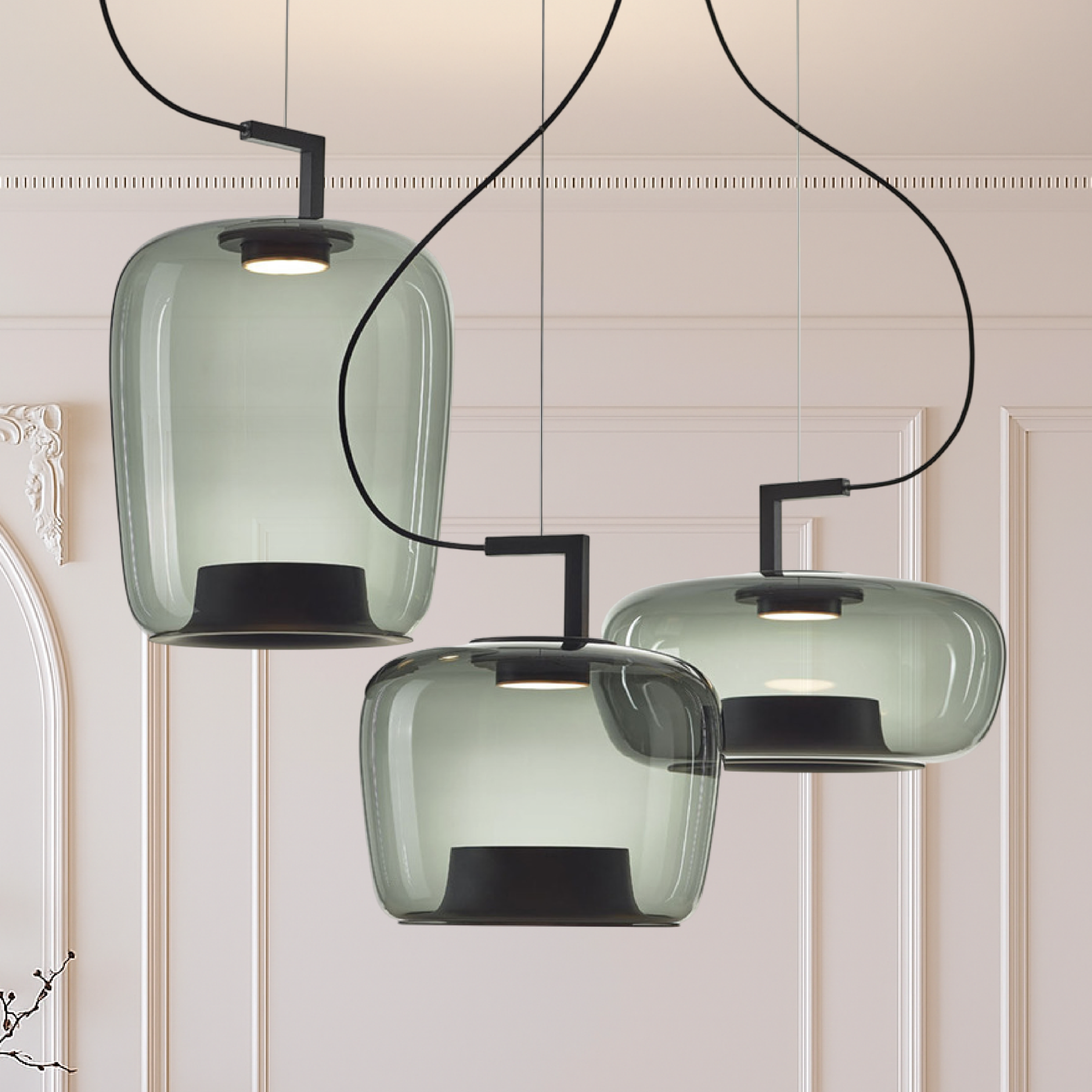 Lampe Suspendue en Verre - Élégance Contemporaine et Atmosphère Chaleureuse