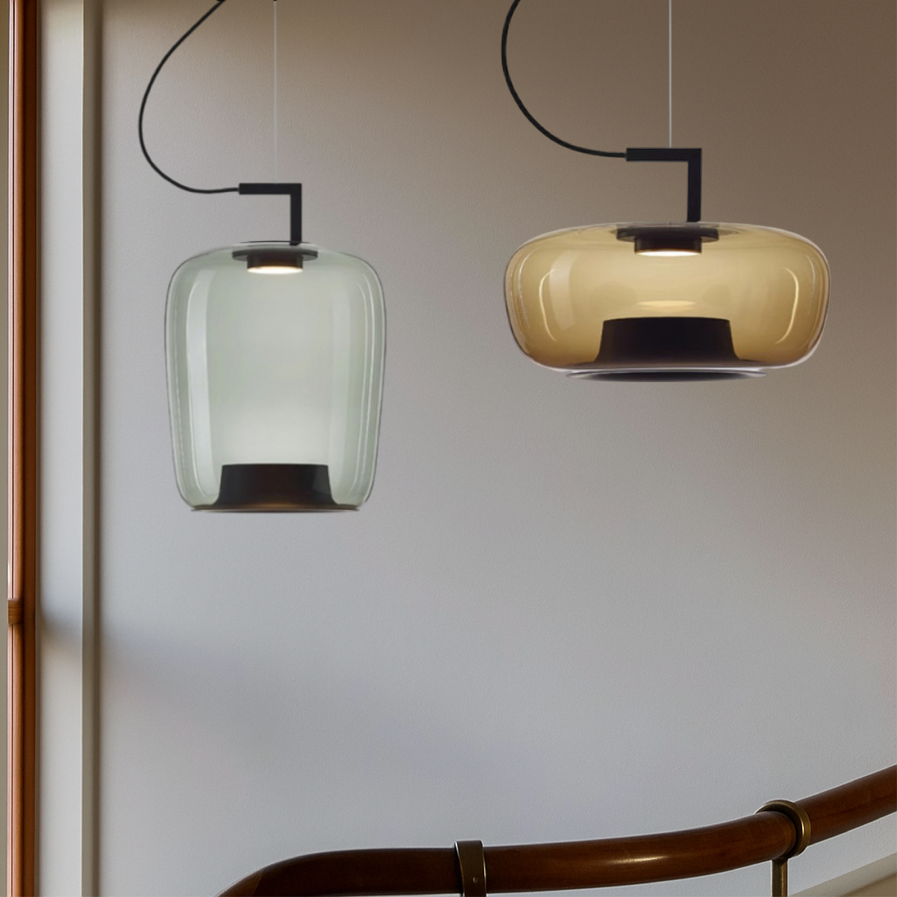 Lampe Suspendue en Verre - Élégance Contemporaine et Atmosphère Chaleureuse