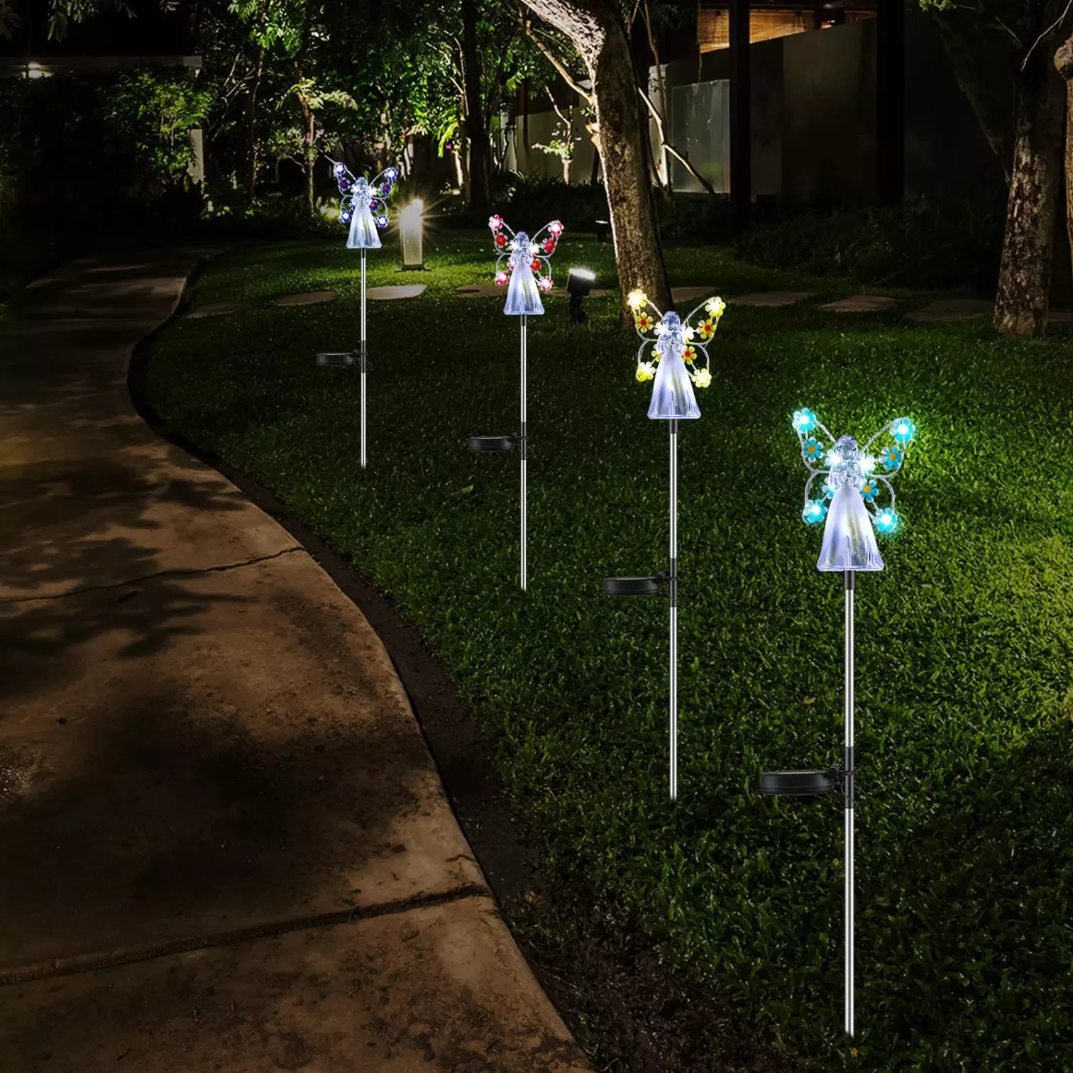 Lampe Solaire Ange LED - Éclairage Apaisant pour Jardin