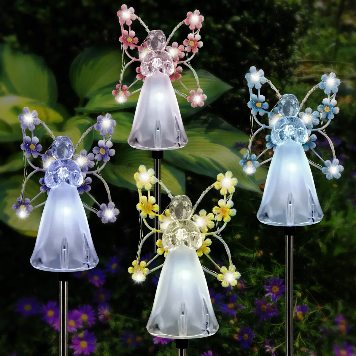 Lampe Solaire Ange LED - Éclairage Apaisant pour Jardin