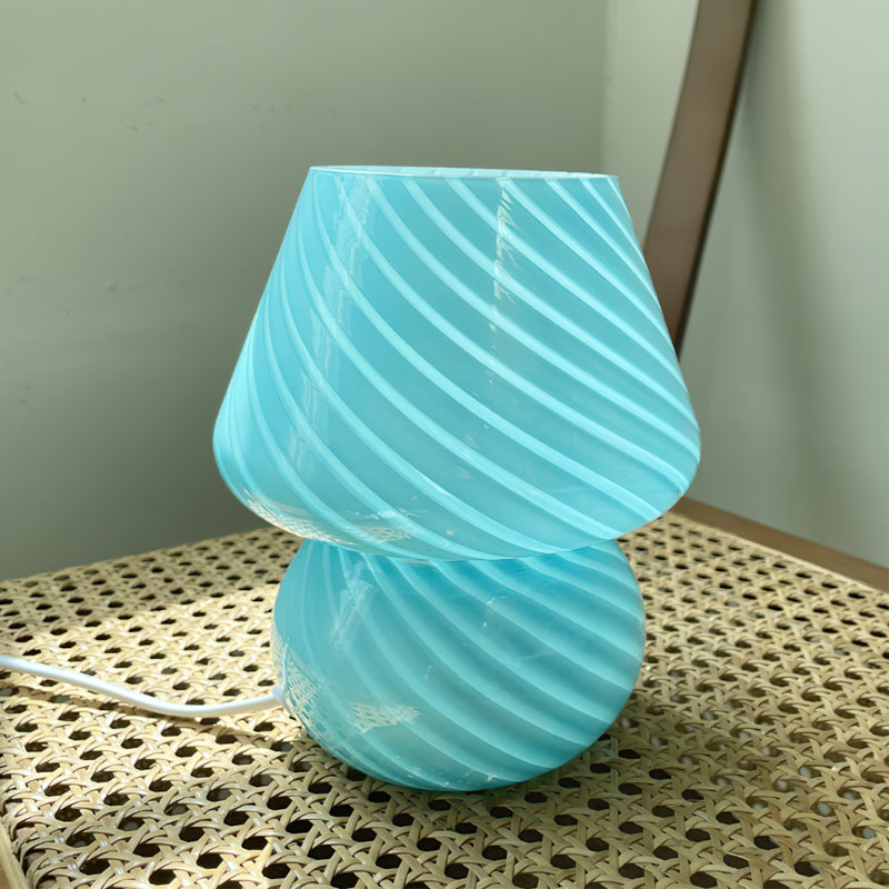 Lampe de Table en Verre Fait Main - Design Vintage et Lueur Douce