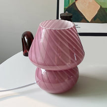 Lampe de Table en Verre Fait Main - Design Vintage et Lueur Douce