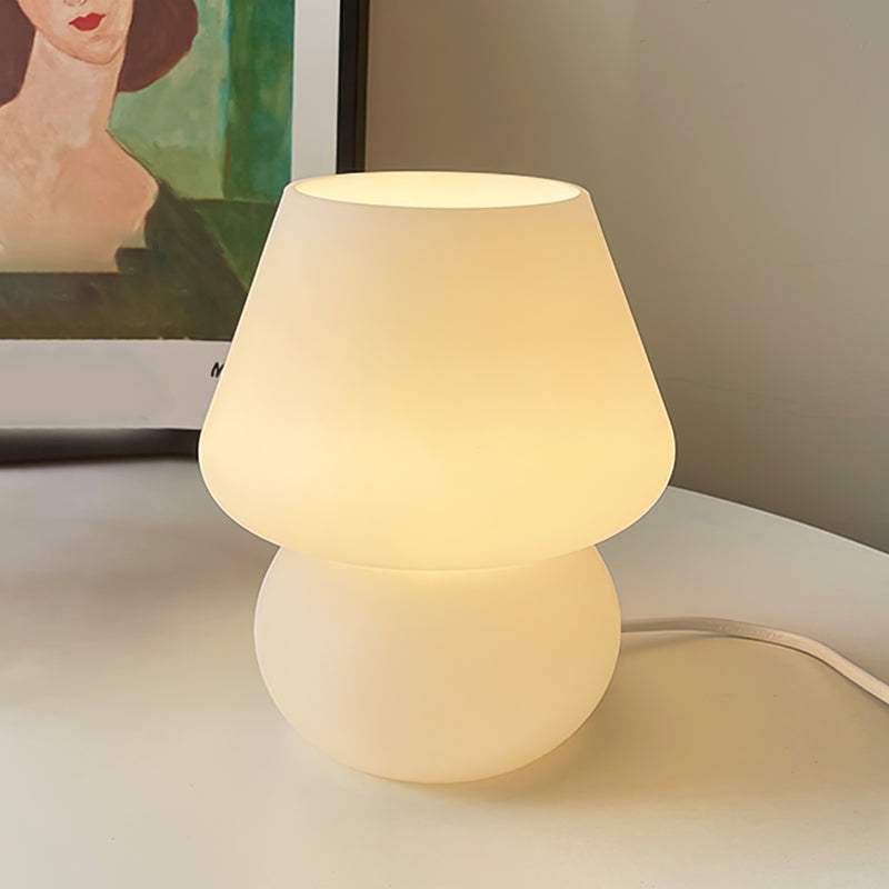 Lampe de Table en Verre Fait Main - Design Vintage et Lueur Douce