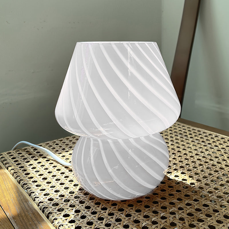 Lampe de Table en Verre Fait Main - Design Vintage et Lueur Douce