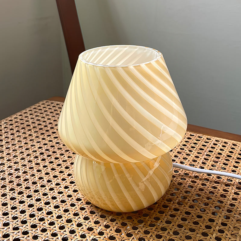 Lampe de Table en Verre Fait Main - Design Vintage et Lueur Douce