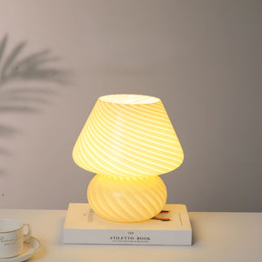 Lampe de Table en Verre Fait Main - Design Vintage et Lueur Douce