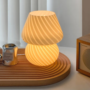 Lampe de Table en Verre Fait Main - Design Vintage et Lueur Douce