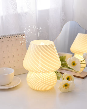 Lampe de Table en Verre Fait Main - Design Vintage et Lueur Douce