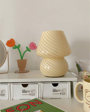 Lampe de Table en Verre Fait Main - Design Vintage et Lueur Douce