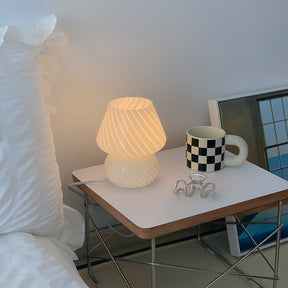 Lampe de Table en Verre Fait Main - Design Vintage et Lueur Douce
