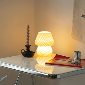 Lampe de Table en Verre Fait Main - Design Vintage et Lueur Douce