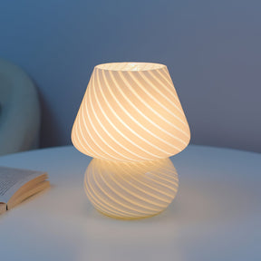 Lampe de Table en Verre Fait Main - Design Vintage et Lueur Douce