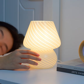 Lampe de Table en Verre Fait Main - Design Vintage et Lueur Douce