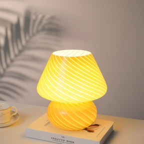 Lampe de Table en Verre Fait Main - Design Vintage et Lueur Douce