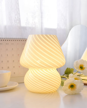 Lampe de Table en Verre Fait Main - Design Vintage et Lueur Douce