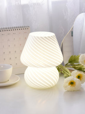 Lampe de Table en Verre Fait Main - Design Vintage et Lueur Douce