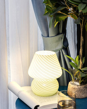 Lampe de Table en Verre Fait Main - Design Vintage et Lueur Douce