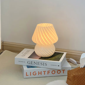 Lampe de Table en Verre Fait Main - Design Vintage et Lueur Douce
