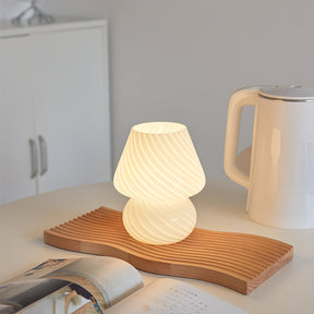 Lampe de Table en Verre Fait Main - Design Vintage et Lueur Douce