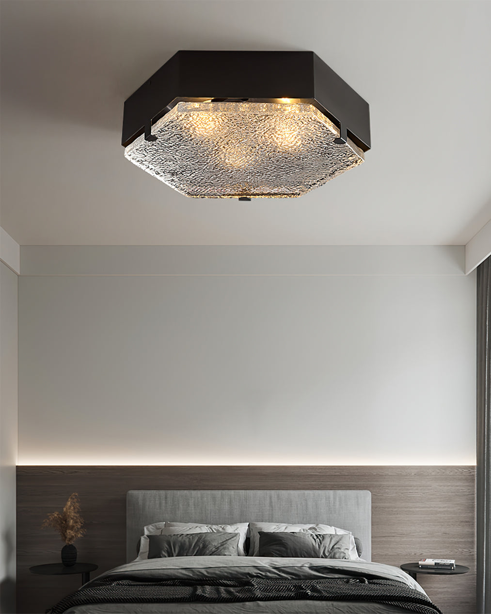 Lampe de Plafond Géométrique en Verre - Design Élégant et Contemporain