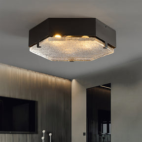 Lampe de Plafond Géométrique en Verre - Design Élégant et Contemporain