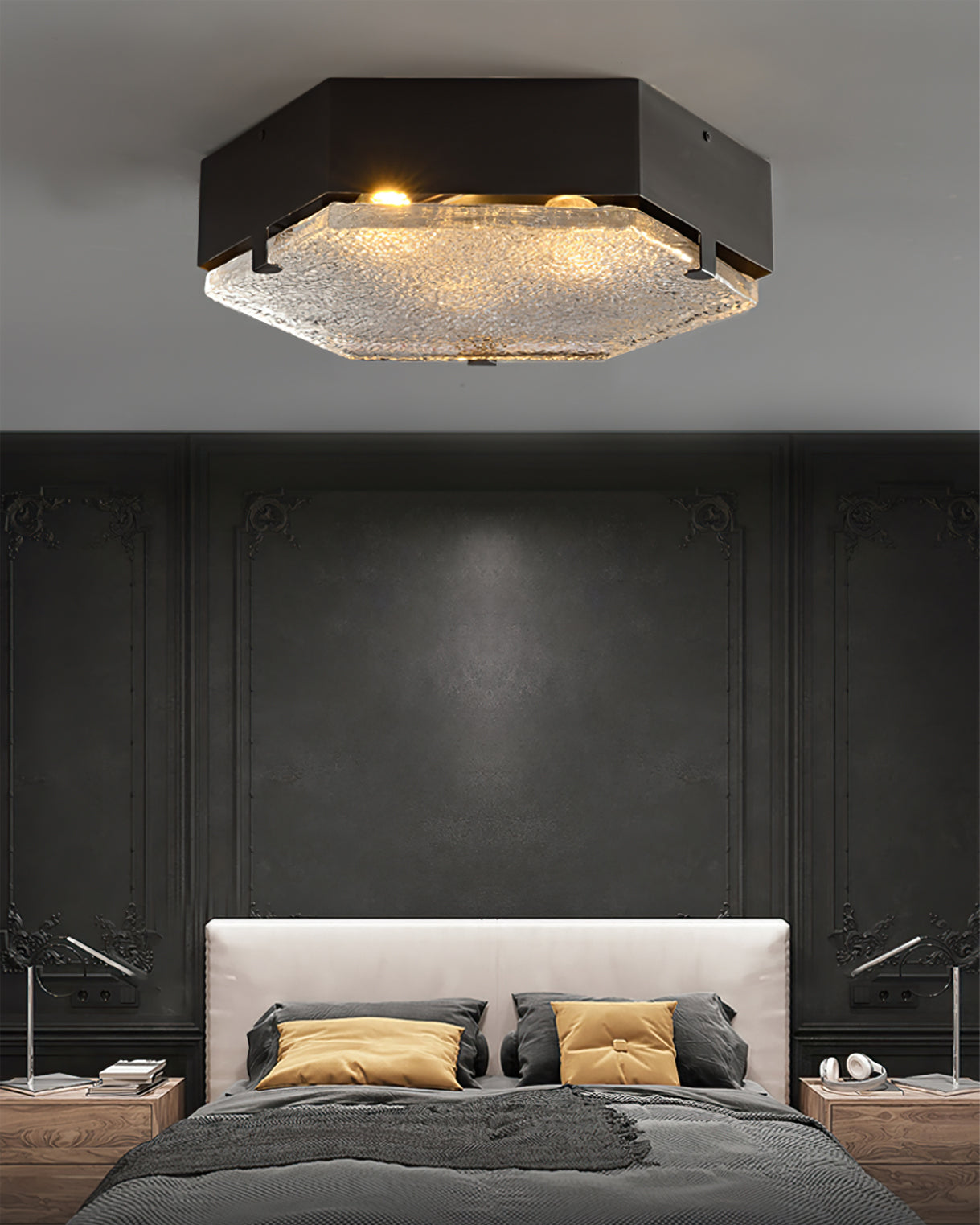 Lampe de Plafond Géométrique en Verre - Design Élégant et Contemporain