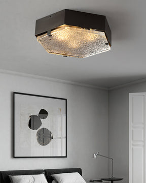 Lampe de Plafond Géométrique en Verre - Design Élégant et Contemporain