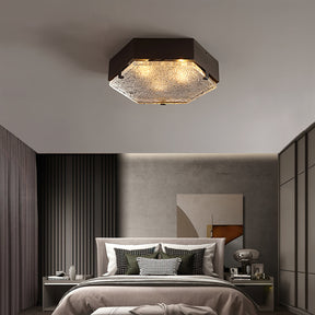 Lampe de Plafond Géométrique en Verre - Design Élégant et Contemporain