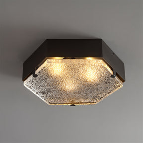 Lampe de Plafond Géométrique en Verre - Design Élégant et Contemporain