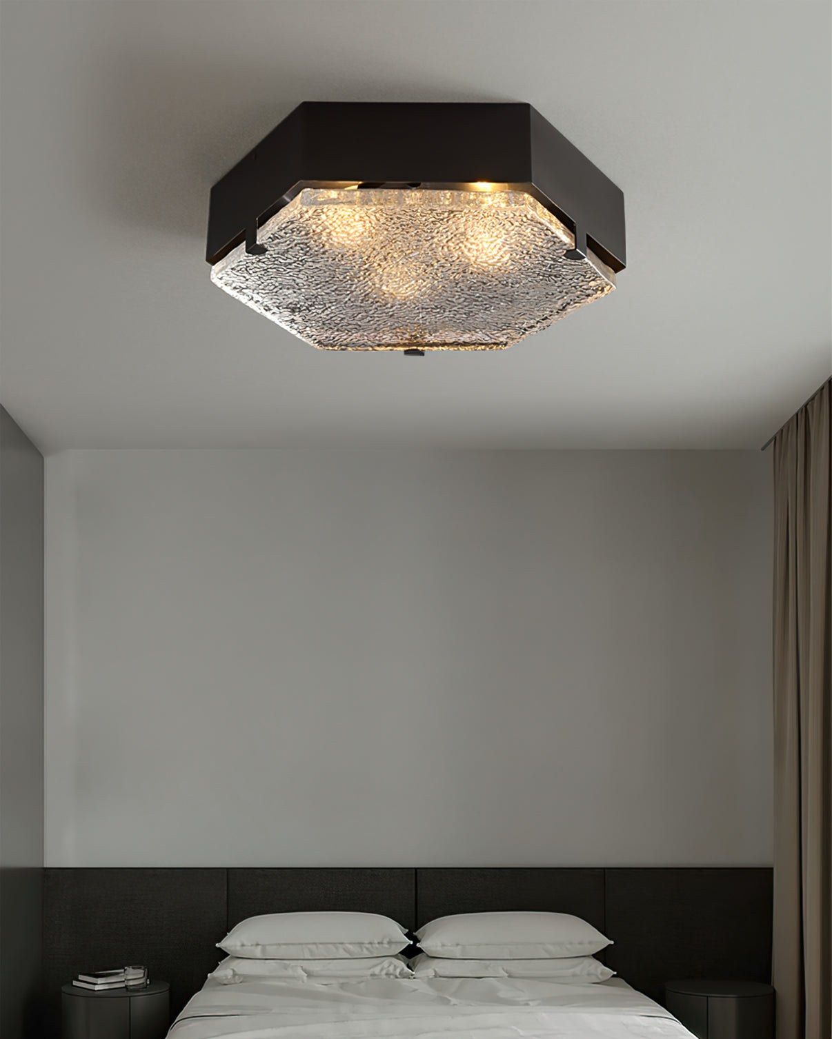 Lampe de Plafond Géométrique en Verre - Design Élégant et Contemporain
