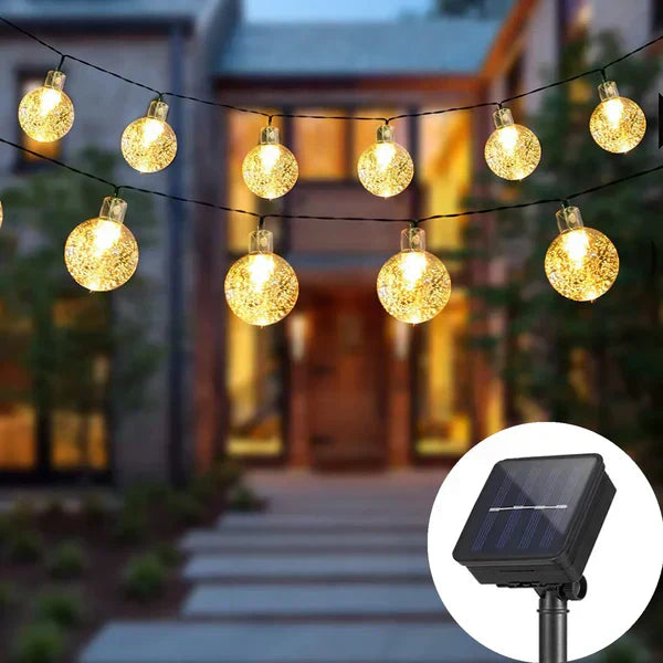 Guirlande Lumineuse Solaire d'Extérieur - Éclairage Féérique Résistant aux Intempéries