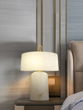 Lampe de Table Vintage en Albâtre - Design Élégant et Lumière Douce