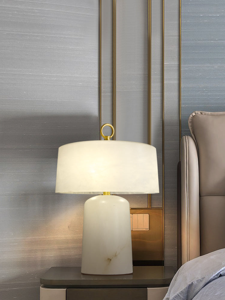 Lampe de Table Vintage en Albâtre - Design Élégant et Lumière Douce
