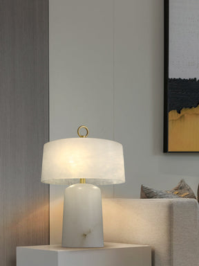 Lampe de Table Vintage en Albâtre - Design Élégant et Lumière Douce