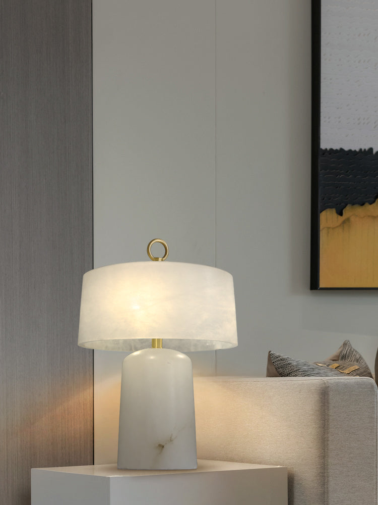 Lampe de Table Vintage en Albâtre - Design Élégant et Lumière Douce