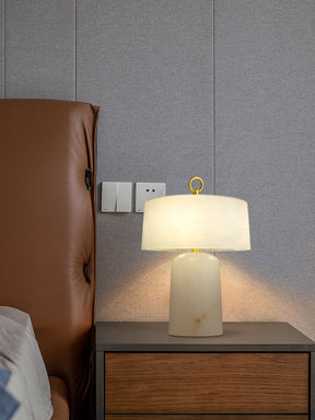 Lampe de Table Vintage en Albâtre - Design Élégant et Lumière Douce