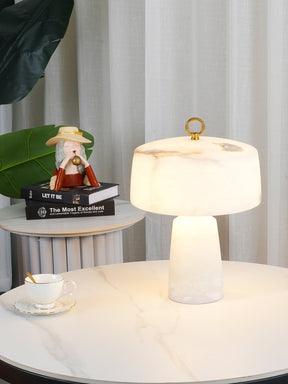 Lampe de Table Vintage en Albâtre - Design Élégant et Lumière Douce