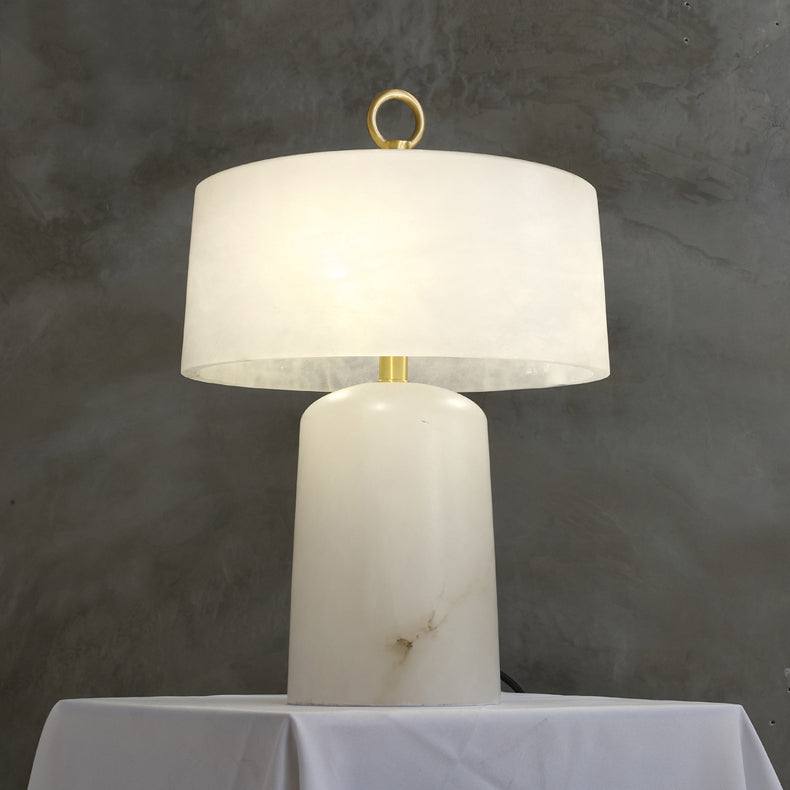 Lampe de Table Vintage en Albâtre - Design Élégant et Lumière Douce