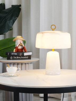 Lampe de Table Vintage en Albâtre - Design Élégant et Lumière Douce