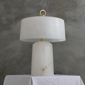 Lampe de Table Vintage en Albâtre - Design Élégant et Lumière Douce
