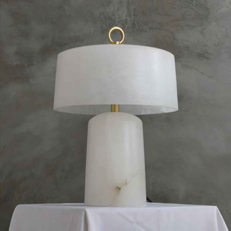 Lampe de Table Vintage en Albâtre - Design Élégant et Lumière Douce
