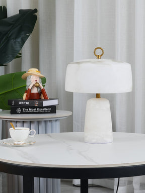 Lampe de Table Vintage en Albâtre - Design Élégant et Lumière Douce