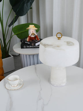Lampe de Table Vintage en Albâtre - Design Élégant et Lumière Douce