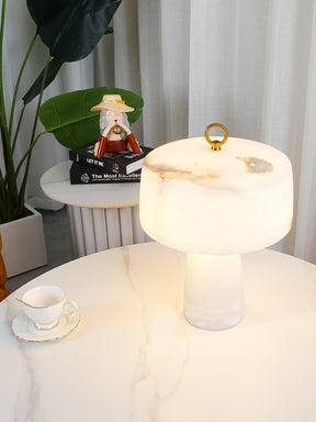 Lampe de Table Vintage en Albâtre - Design Élégant et Lumière Douce