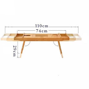 Plateau de Baignoire en Bambou - Design Ajustable et Multi-Compartiments